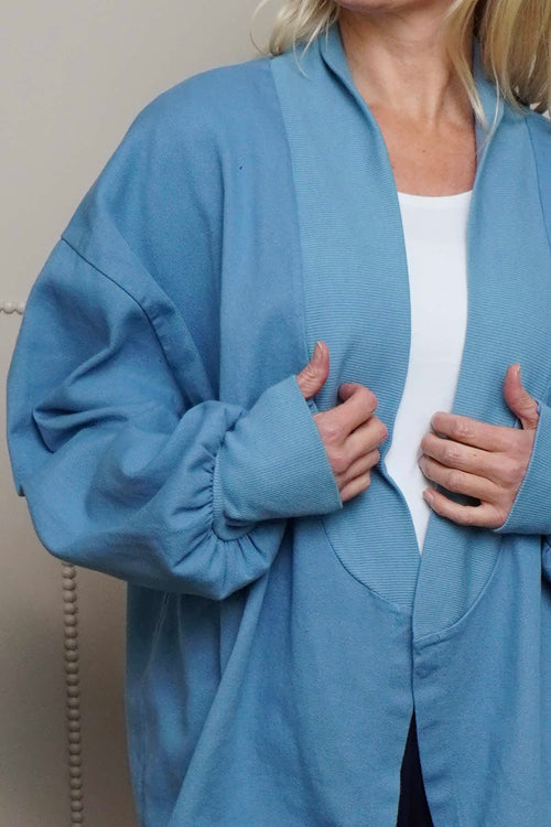 Ramsey Cotton Jacket Blue - Image 3