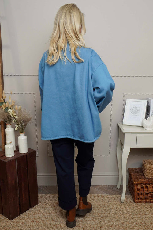 Ramsey Cotton Jacket Blue - Image 4