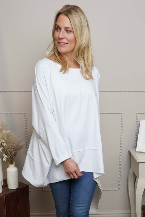 Margie Dip Side Cotton Top White - Image 2