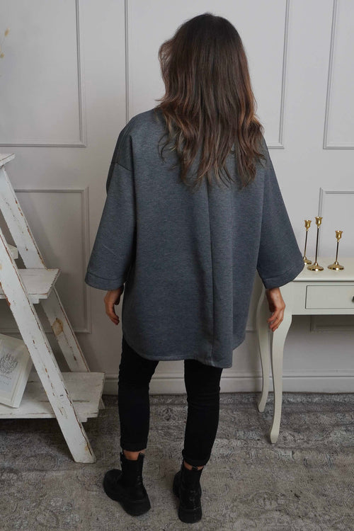 Corina Sweatshirt Marl Charcoal - Image 4