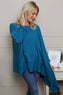 Margie Dip Side Cotton Top Teal