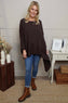Margie Dip Side Cotton Top Cocoa