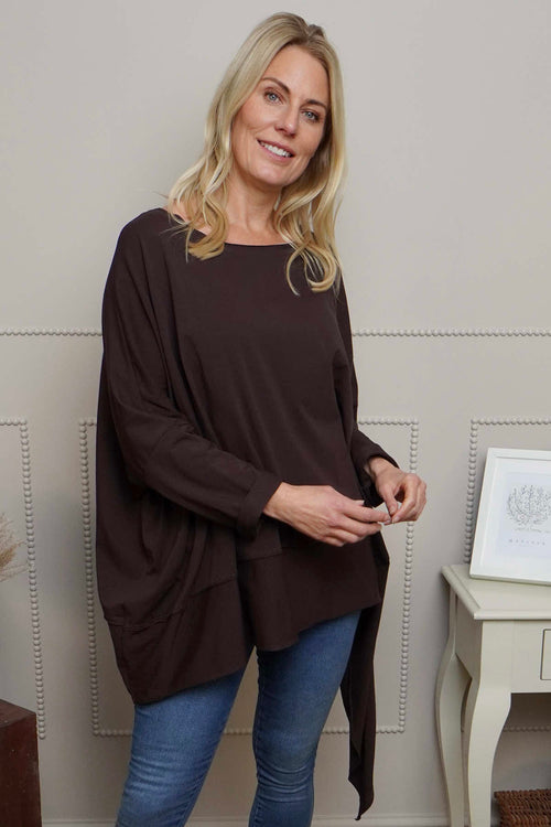 Margie Dip Side Cotton Top Cocoa - Image 2