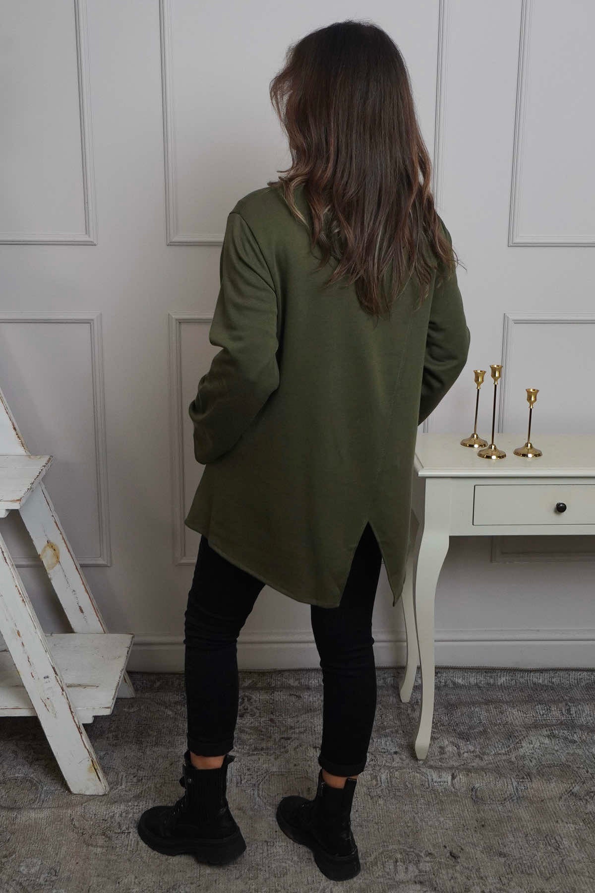 Adeline Pocket Cotton Top Khaki