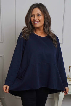 Adeline Pocket Cotton Top Navy