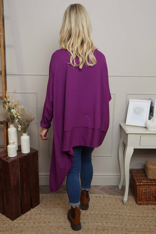 Margie Dip Side Cotton Top Purple - Image 4
