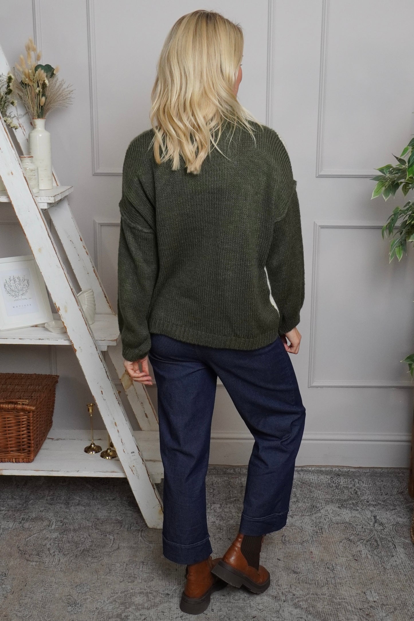 Rodina Argyle Knitted Jumper Khaki