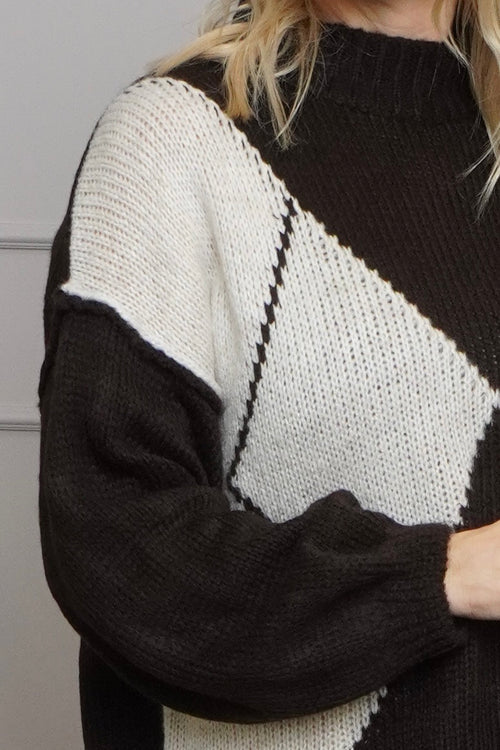 Rodina Argyle Knitted Jumper Cocoa - Image 3