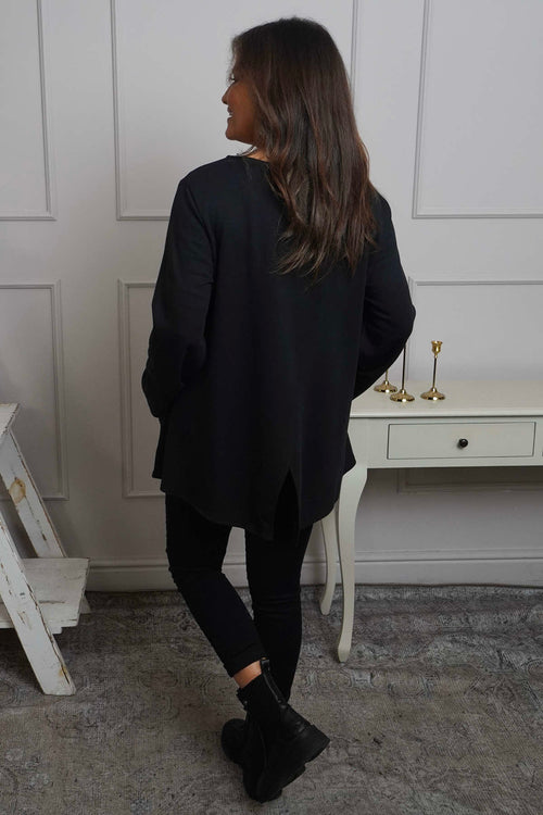 Adeline Pocket Cotton Top Black - Image 4