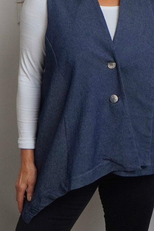 Venera Denim Waistcoat Dark Denim - Image 3