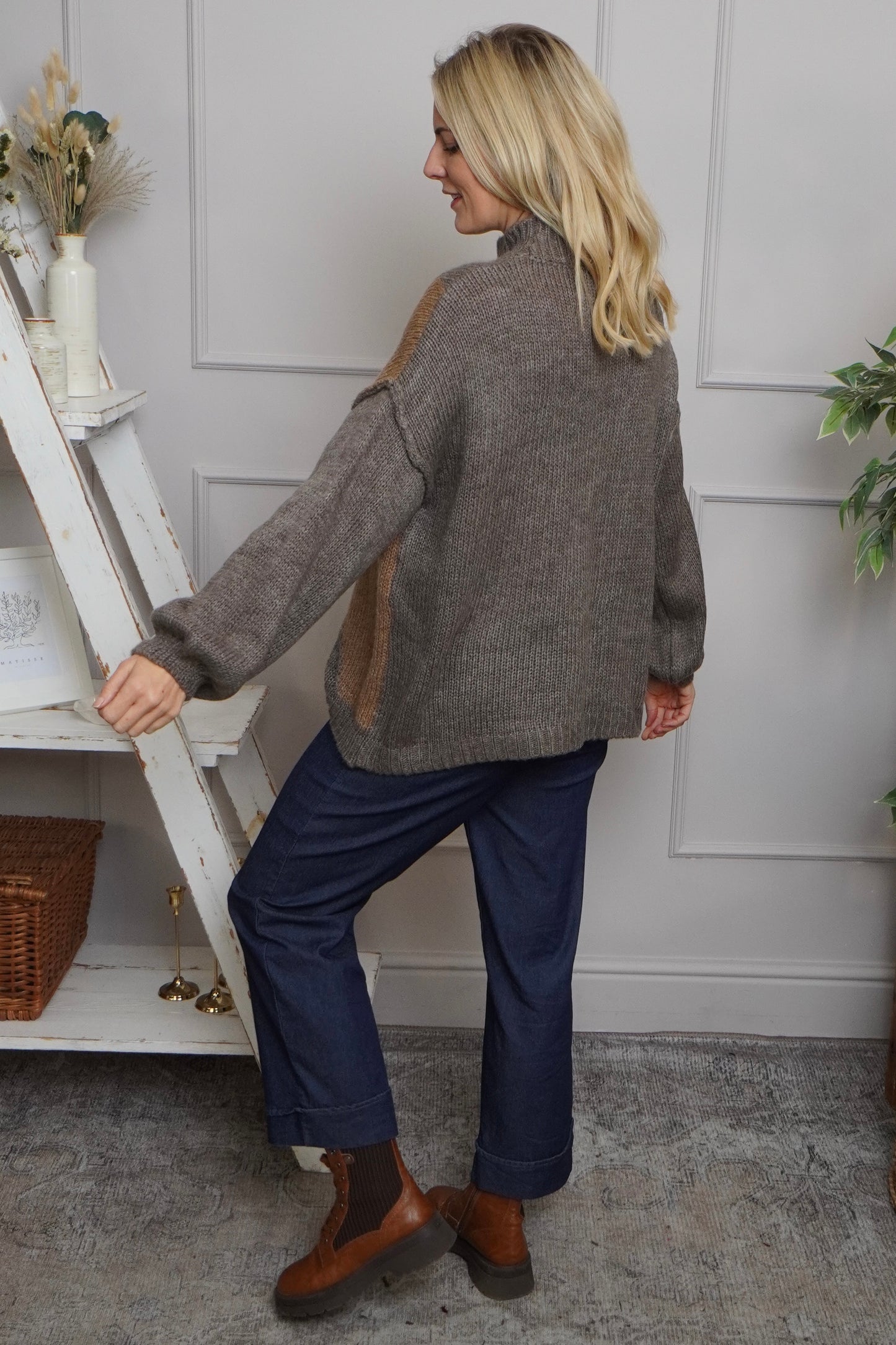 Rodina Argyle Knitted Jumper Mocha