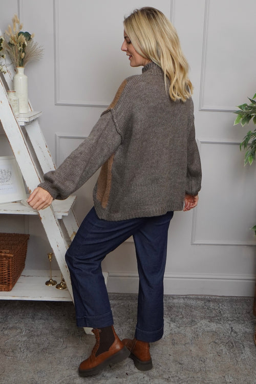 Rodina Argyle Knitted Jumper Mocha - Image 4