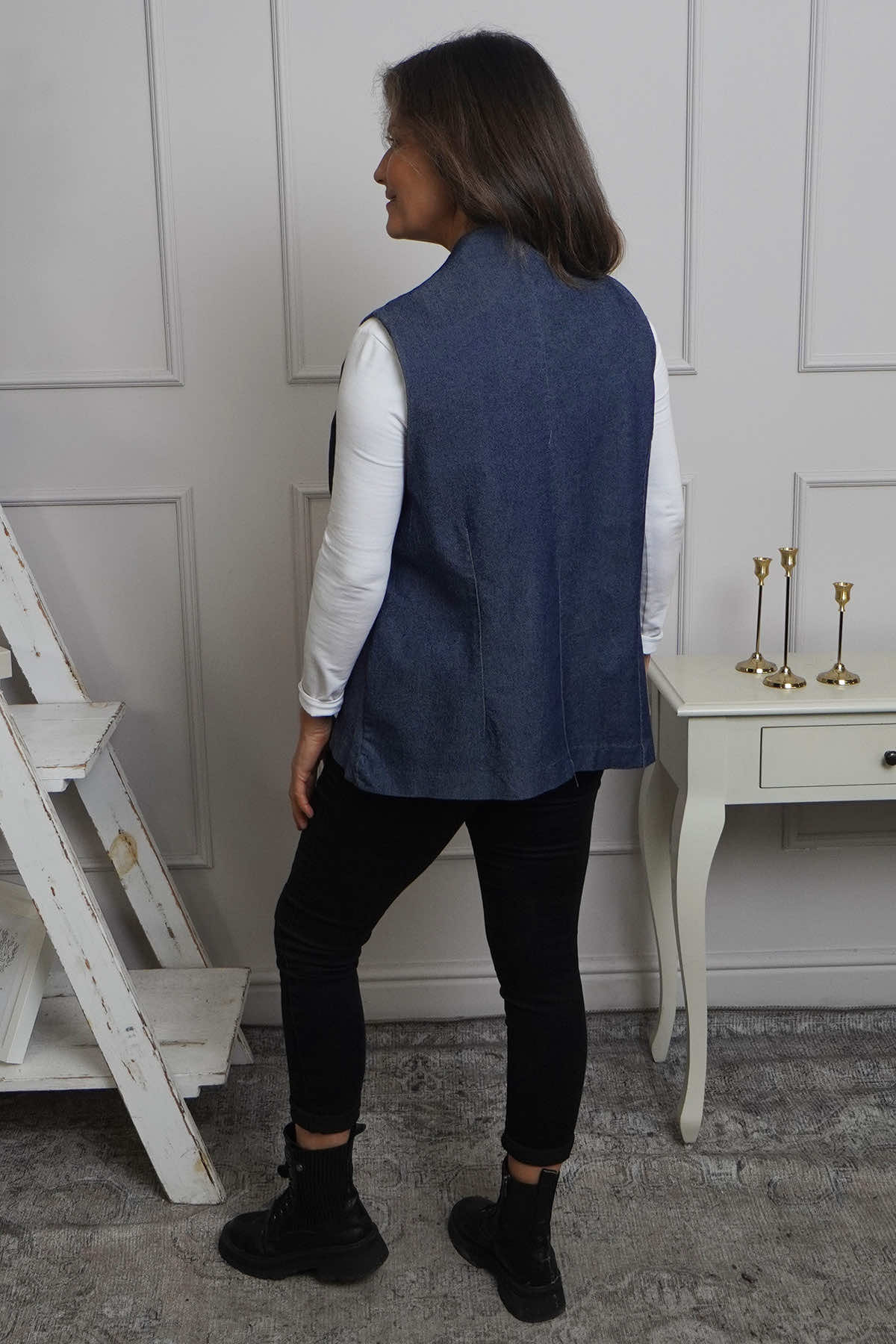 Venera Denim Waistcoat Dark Denim