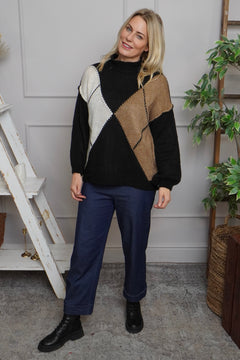 Rodina Argyle Knitted Jumper Black