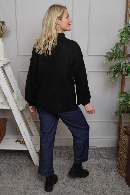 Rodina Argyle Knitted Jumper Black - Image 4