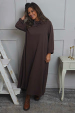 Wanda Zip Polo Cotton Dress Cocoa Cocoa - Wanda Zip Polo Cotton Dress Cocoa