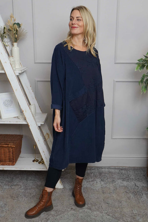 Laurie Needlecord Dress Navy