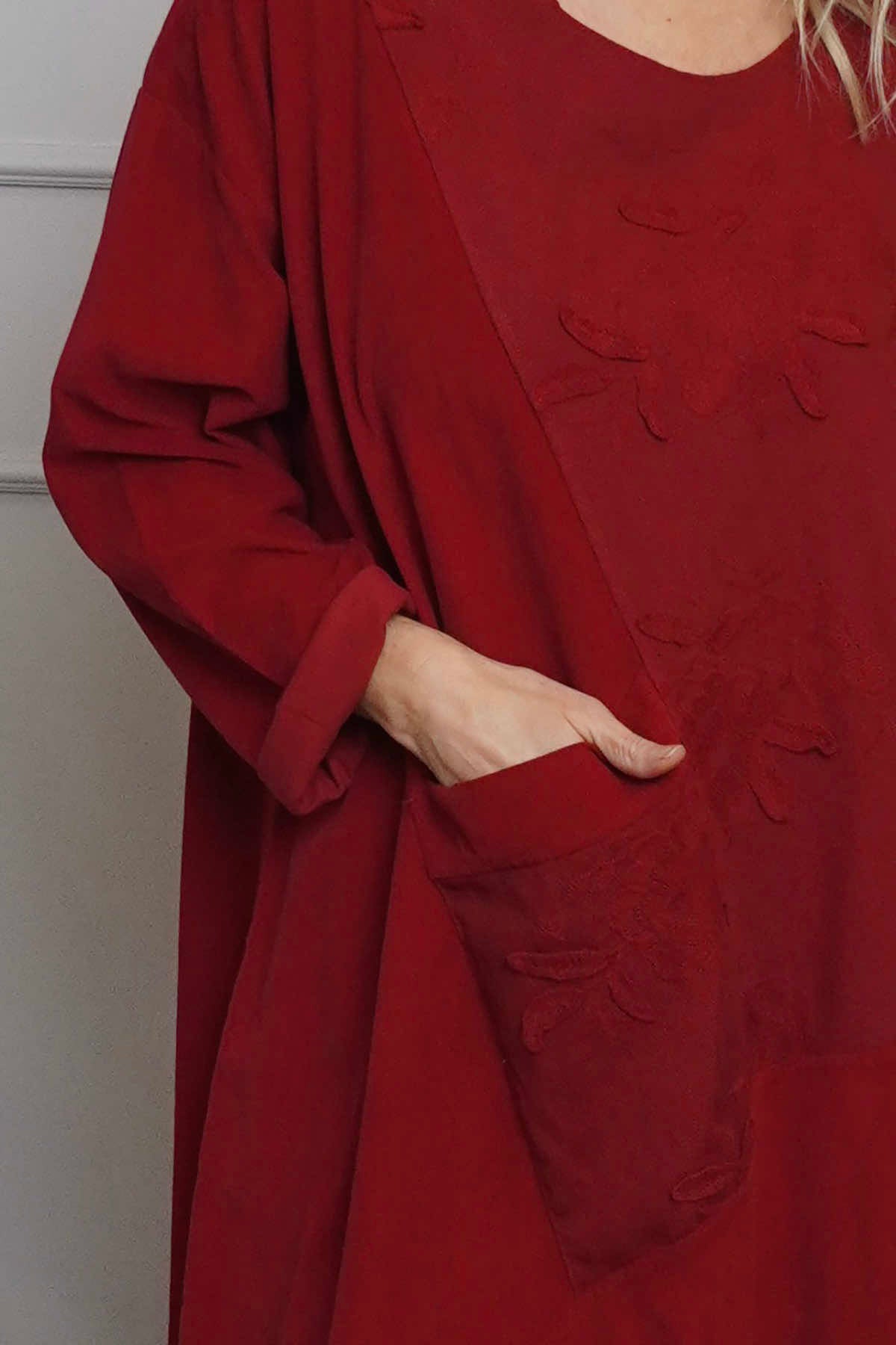 Laurie Needlecord Dress Red