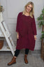 Laurie Needlecord Dress Burgundy