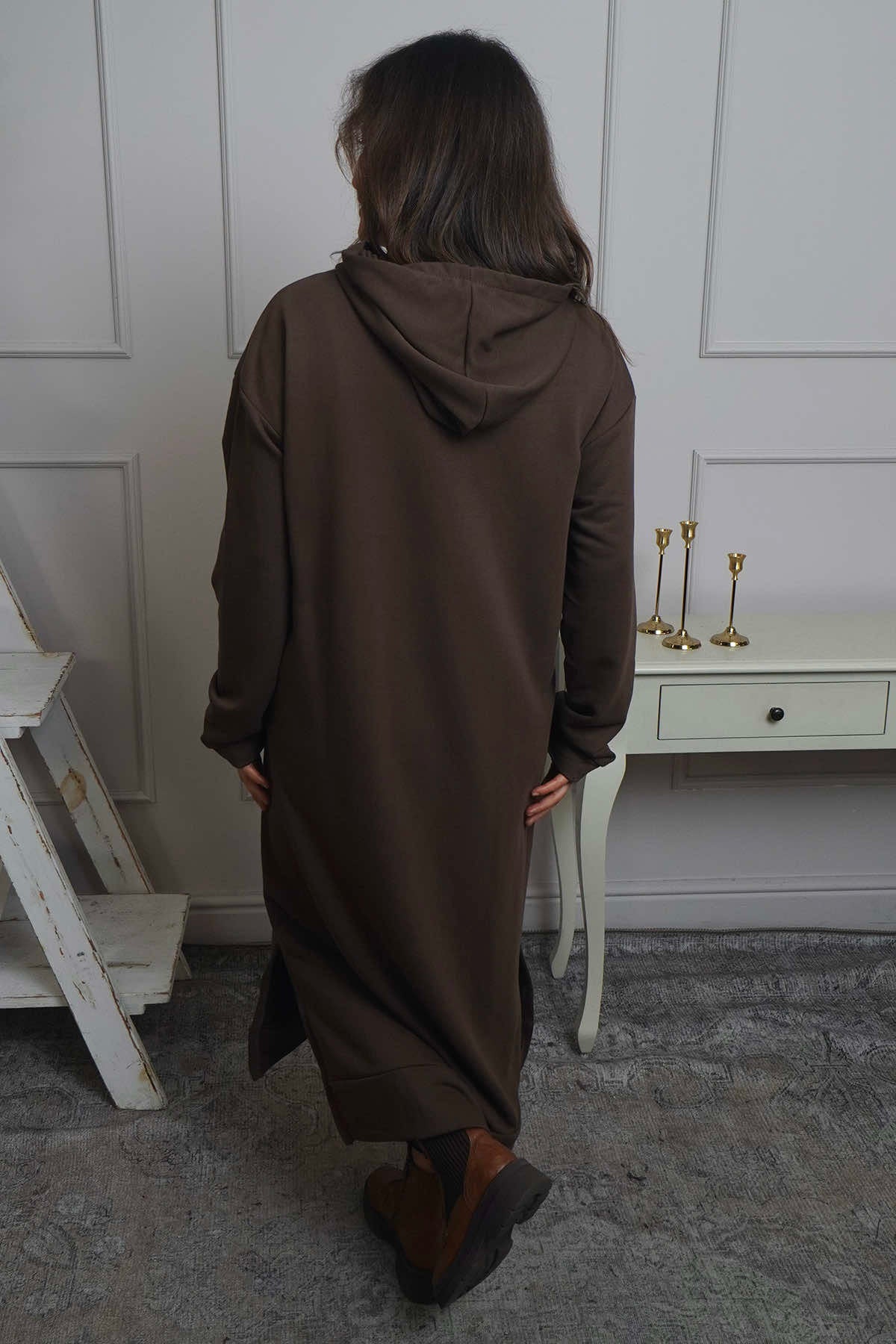 Genaya Hooded Cotton Dress Cocoa
