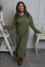 Genaya Hooded Cotton Dress Khaki Khaki - Genaya Hooded Cotton Dress Khaki
