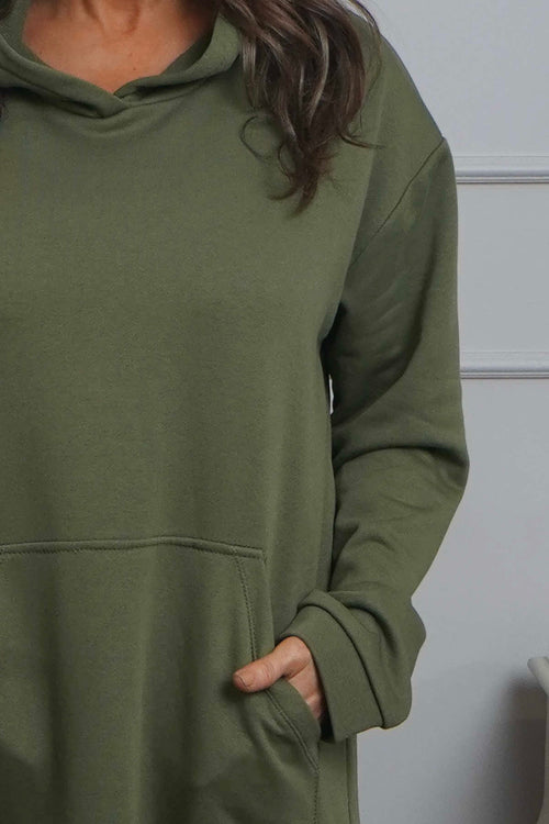 Genaya Hooded Cotton Dress Khaki - Image 3