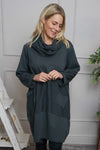 Rizo Snood Cotton Dress Charcoal