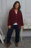 Evangeline Cord Button Top Burgundy
