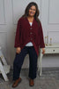 Evangeline Cord Button Top Burgundy