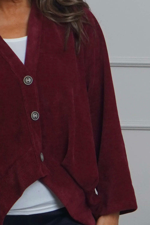 Evangeline Cord Button Top Burgundy - Image 3