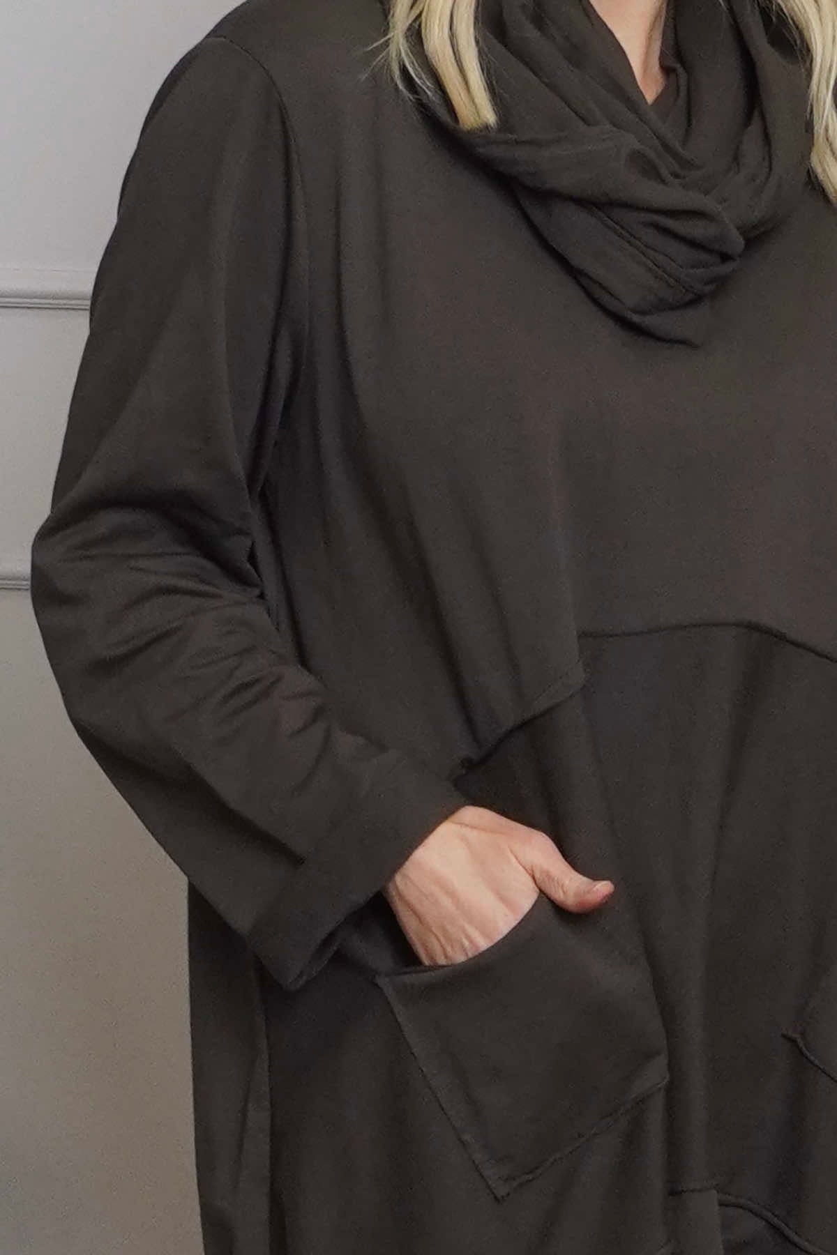 Rizo Snood Cotton Dress Cocoa