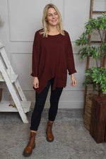 Kelilah Pocket Cotton Top Wine Wine - Kelilah Pocket Cotton Top Wine