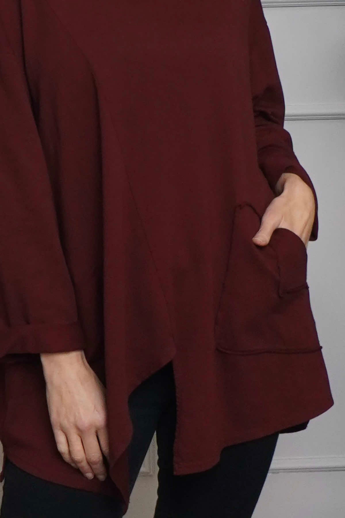 Kelilah Pocket Cotton Top Wine