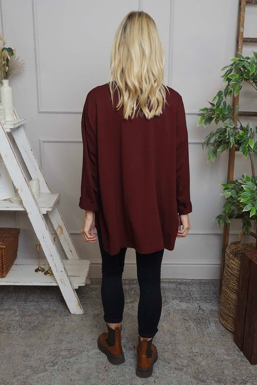 Kelilah Pocket Cotton Top Wine - Image 4