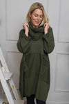 Rizo Snood Cotton Dress Khaki