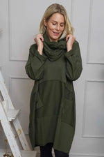 Rizo Snood Cotton Dress Khaki Khaki - Rizo Snood Cotton Dress Khaki