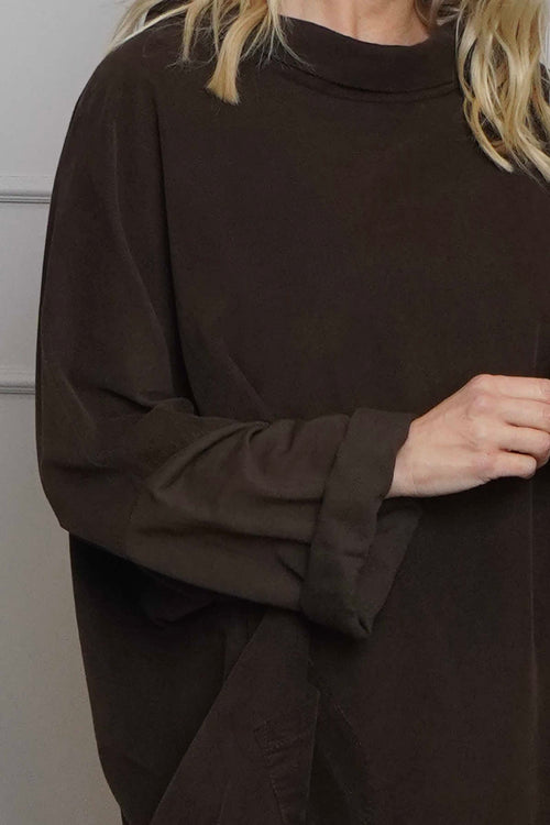 Rhianna Cowl Needlecord Top Cocoa - Image 3