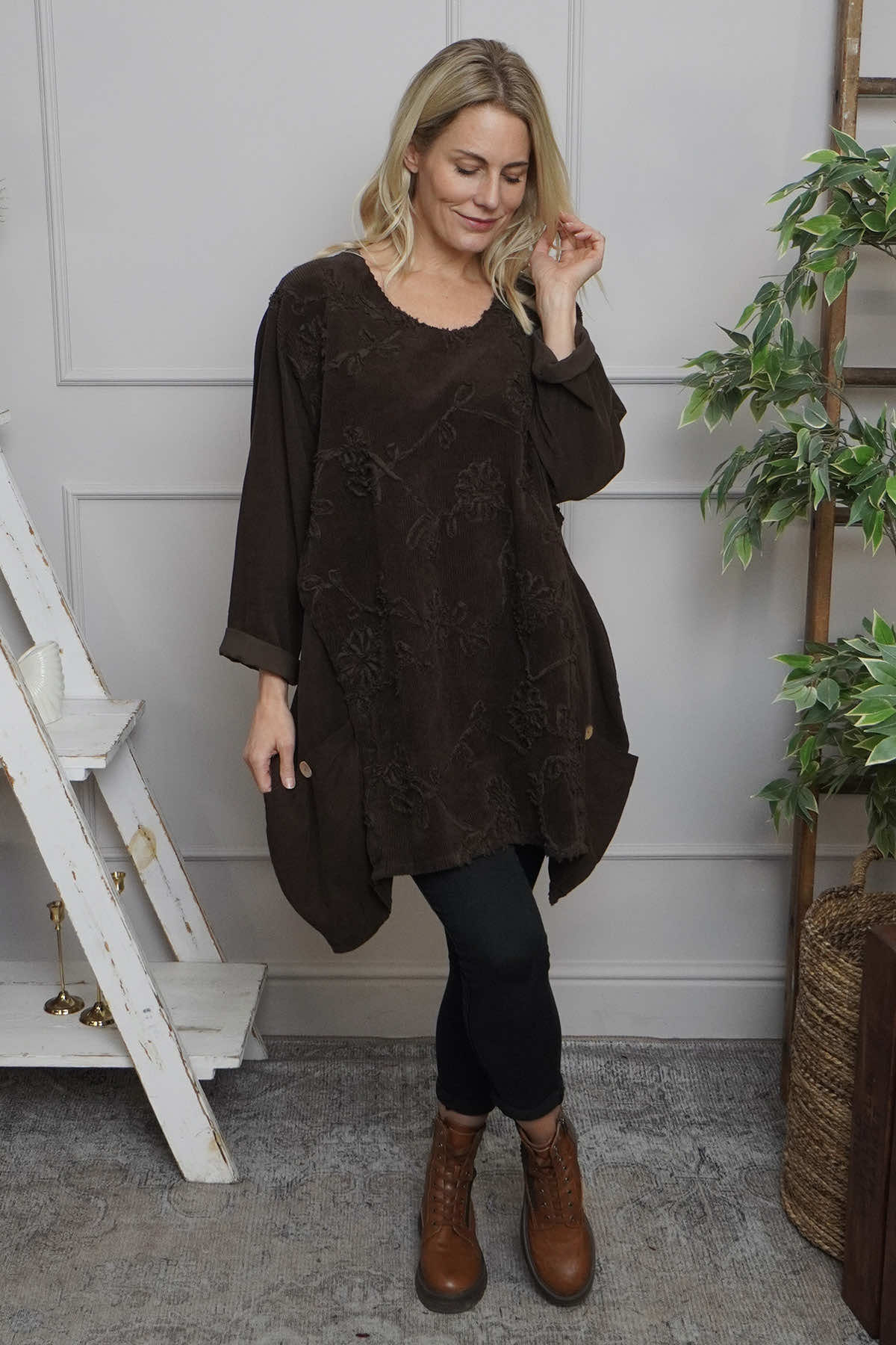 Rita Cord Detail Tunic Cocoa