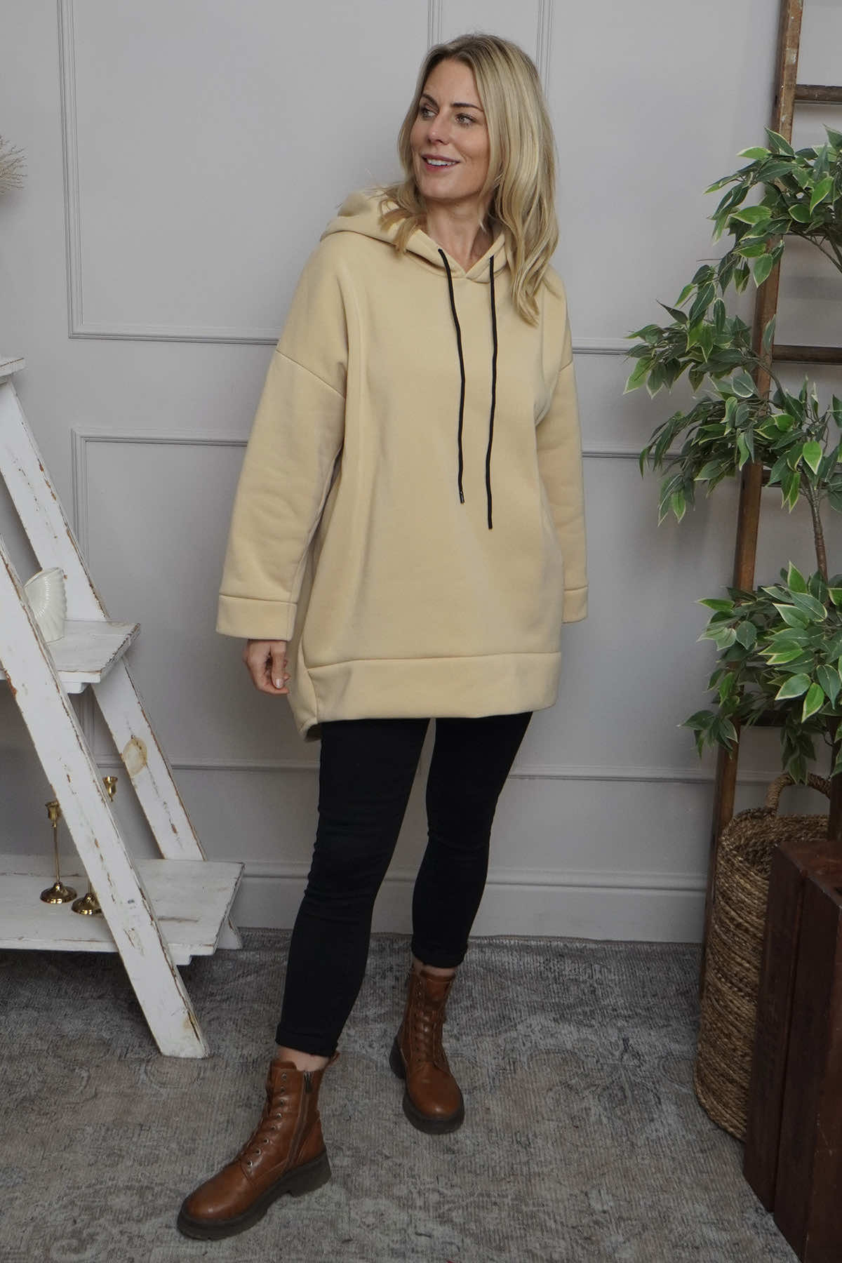 Jaylen Hooded Cotton Top Camel