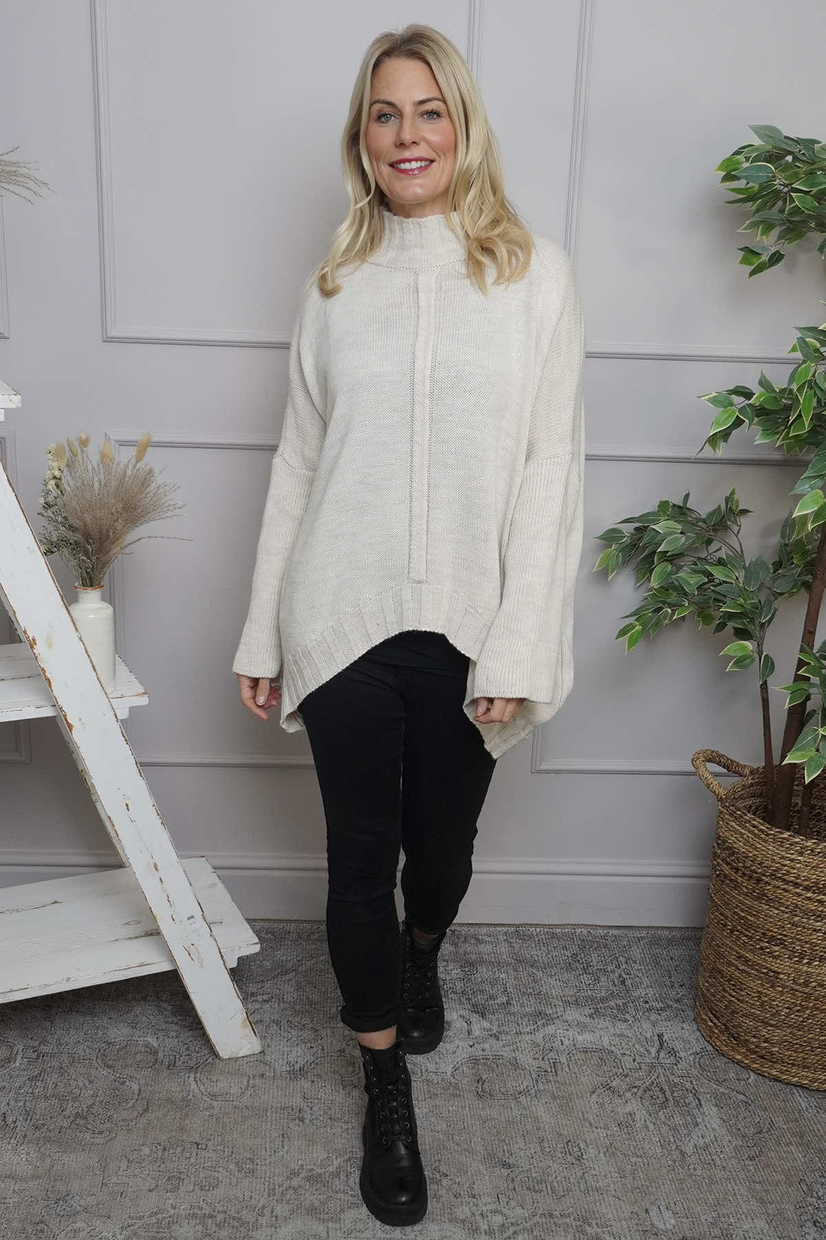 Chanelle Knitted Jumper Stone