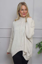 Chanelle Knitted Jumper Stone Stone - Chanelle Knitted Jumper Stone