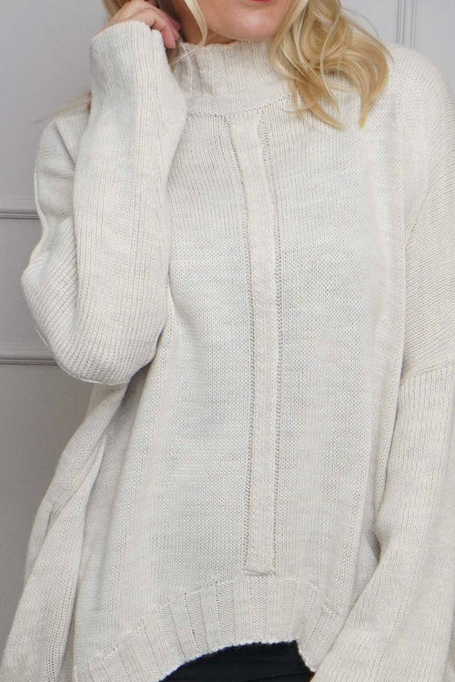 Chanelle Knitted Jumper Stone - Image 3