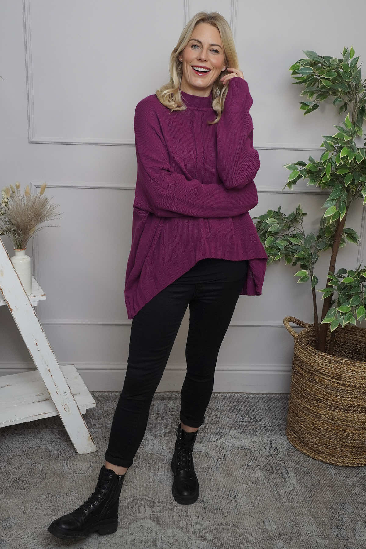 Chanelle Knitted Jumper Berry