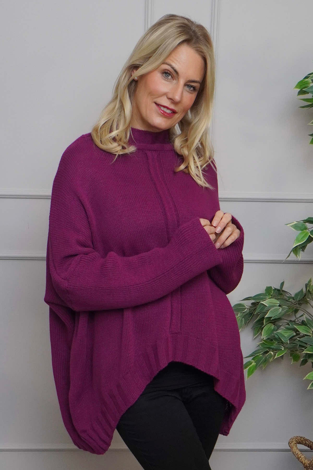 Chanelle Knitted Jumper Berry