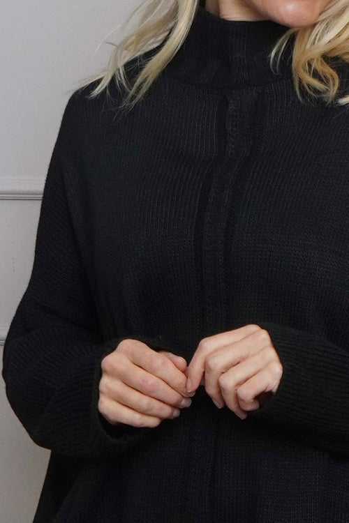 Chanelle Knitted Jumper Black - Image 3