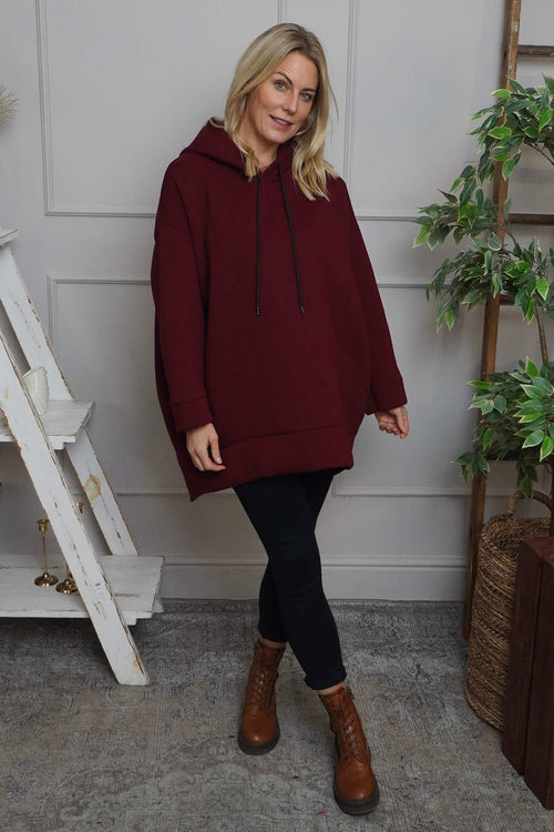 Jaylen Hooded Cotton Top Wine - Image 1