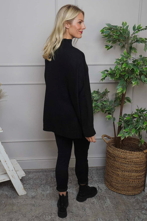 Chanelle Knitted Jumper Black - Image 4