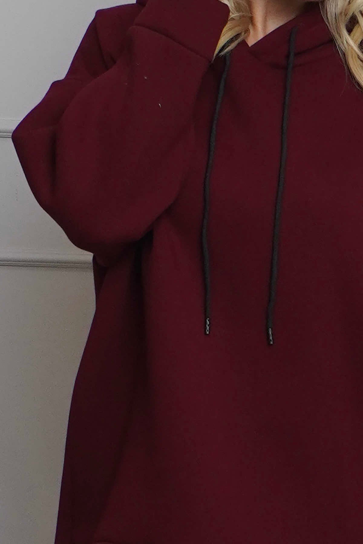 Jaylen Hooded Cotton Top Wine
