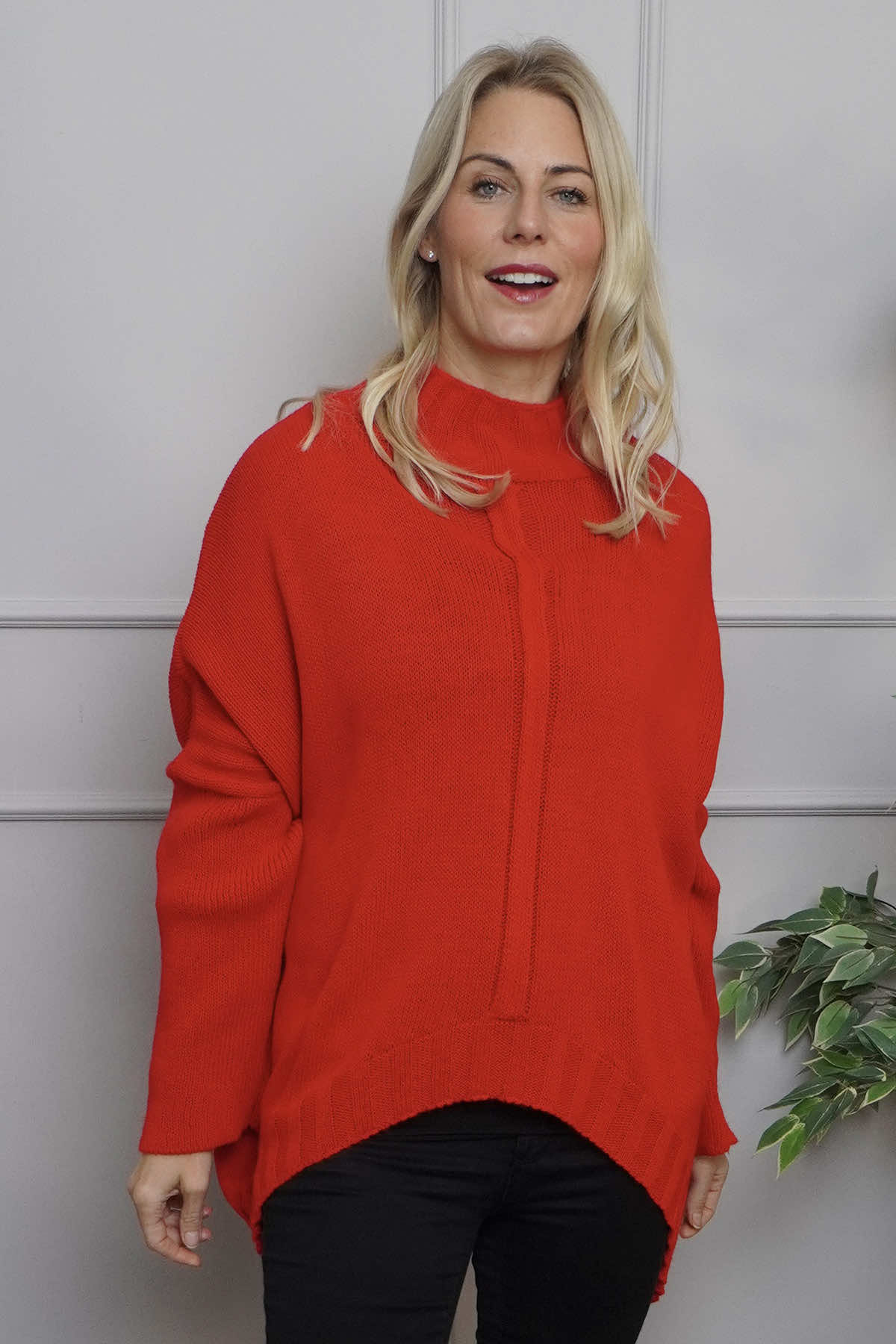Chanelle Knitted Jumper Red