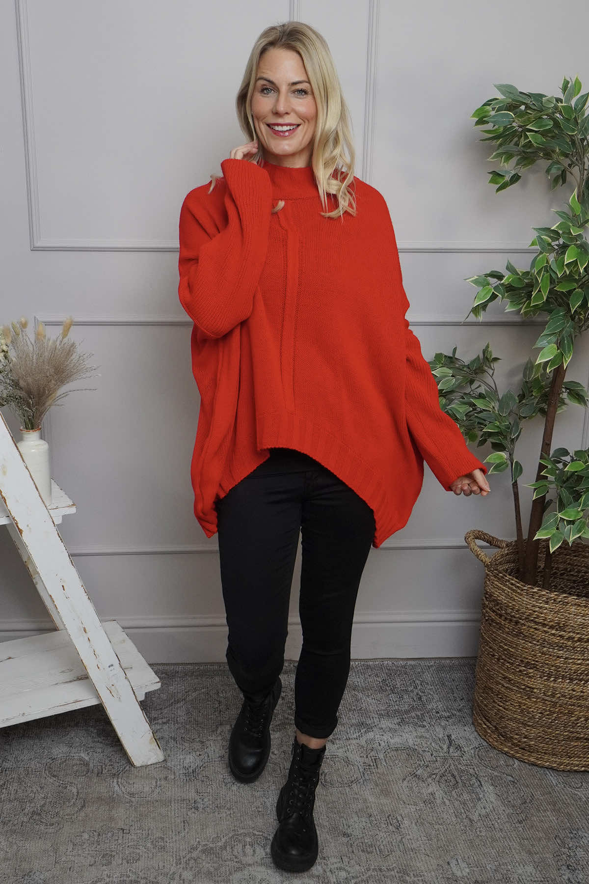 Chanelle Knitted Jumper Red